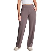 Yogipace Petite/Regular/Tall Women's High Rise Wide Leg Pants with Pockets Yoga Travel Lounge Trousers