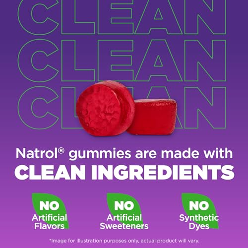 NATROL MELATONIN GUMMIES, SLEEP SUPPORT FOR ADULTS, 10 MG MELATONIN SUPPLEMENT FOR SLEEPING, 60 STRAWBERRY-FLAVORED GUMMIES, UP TO A 30 DAY SUPPLY