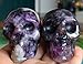 1 Pcs 1.4'' Hand Carved Natural Gemstone Carving Skull Statue Figurine Collectible 34-35mm (Amethyst)