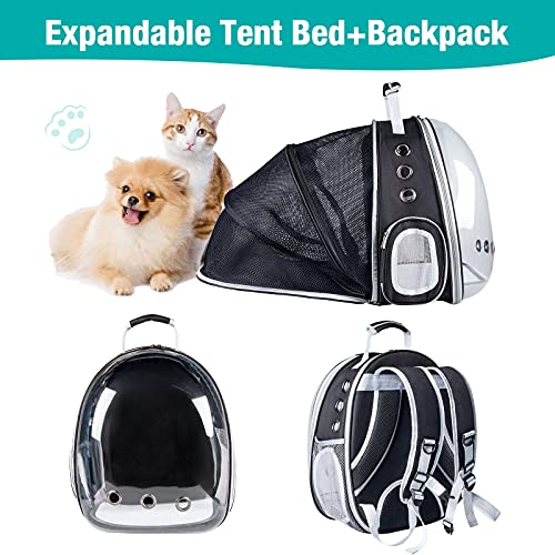 Expandable Cat Backpack, Siivton Space Capsule Transparent Pet Carrier