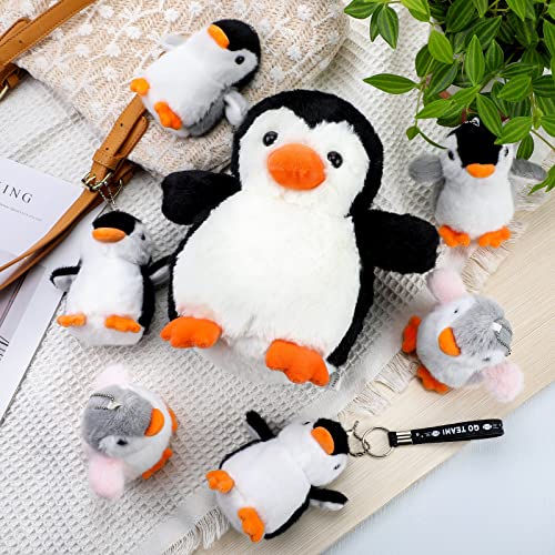 7 Pcs Penguin Plush Toys Set Penguin Stuffed Animal Zoo Penguin Toys