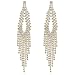 LY8 Fashion Women Art Deco Bling Crystal Elegant Tassel Chandelier Dangle Drop Earrings