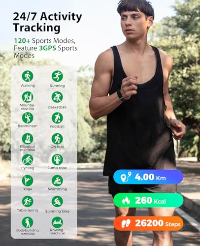 Smart Bracelet, Wearable Activity Fitness Tracker Band, 24H Sleep Tracker, Continuous All Day Heart Rate Blood Pressure Stress HRV Wristband