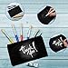 Canvas Makeup Bags Canvas Zipper Pouch Bags Pencil Case Blank DIY Craft Bags Cosmetic Pouch for Travel DIY Craft School (Black, 14 Pieces)