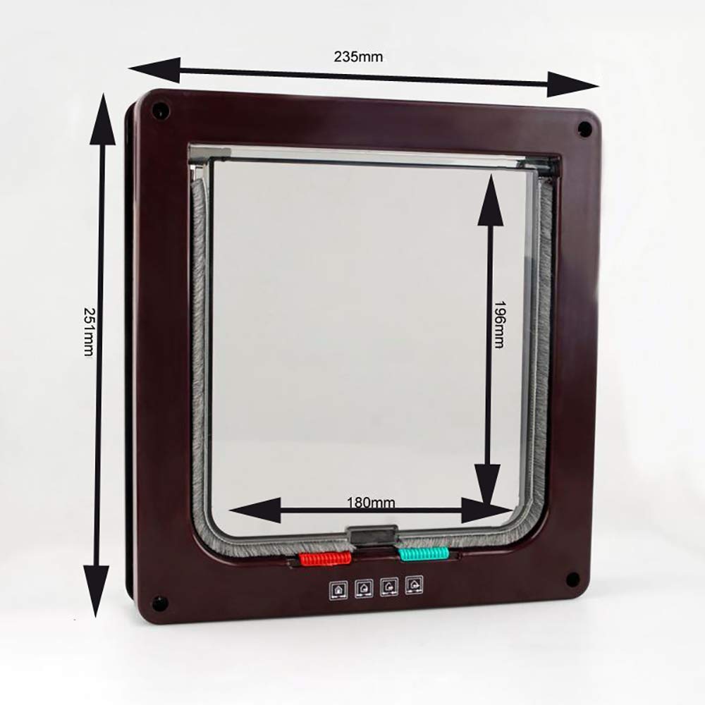 Denshine Chatière verrouillable manuelle pour fenêtre/porte Marron