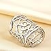 ULTNICE Women's Hollow Rose Scarf Buckle Ring (Silver)
