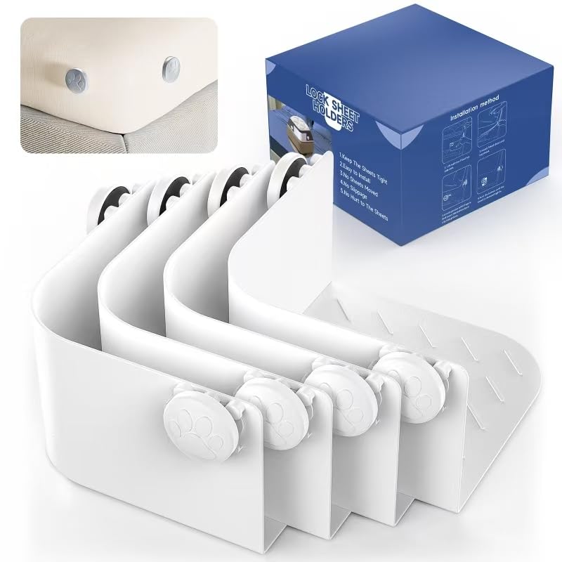 Photo 1 of Warmeight Holders Keep Sheets Tight Heavy Duty Bed Sheet Holder Corner Fitted Sheet Straps Fit All Mattress Size Easy Installation