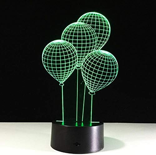 SFALHX 3D Night Light Balloon Touch Button 3D Optical Illusion Table Desk Lamp7 Colours Flashing Touch Switch Bedroom Decoration Lighting for Kids Best Gift