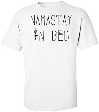 Namastay In Bed Yoga Artwork Camiseta para Hombre: Amazon.es ...