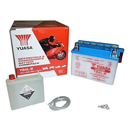 Yuasa YB4L-B(CP) Motorradbatterie (inkl. Säurepack), 121x71x93 mm, 12 V