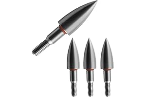 YI XIAN ARCHERY Stainless Steel Archery Field Points,9/32″，19/64″，5/16″，11/32″Size 100/125/150/175/200 Grains,Easy Pull Various, Screw in Archery Field Tips(1 Dozen 12 PCS)