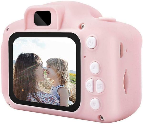 Fltaheroo X2 Children Video Camera 2 Inch Digital Photo Camera Screen Chargable Digital Camerafor Kid Gift Pink