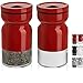 Salt and Pepper Shakers Set with Adjustable Pour Holes by CHEFVANTAGE - Red