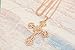Sisfrog Crystal Rose Gold Plated Rhinestone Cross Necklace Long Chain Charms Pendant Necklace Jewelry for Women and Teens, Gifts for Birthday, Baptism, Easter