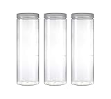 Silicook Clear Plastic Jar, Set of 3-40oz, Round