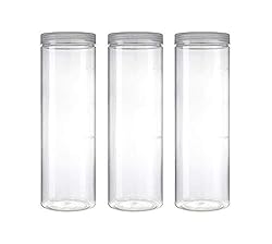 Silicook Clear Plastic Jar, Set of 3-40oz, Round