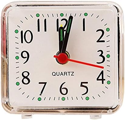 Beep Alarm Clock Classic Silent Quartz Desk Alarm Clock battery Powered Nightlight Analog Silent Clock (White)