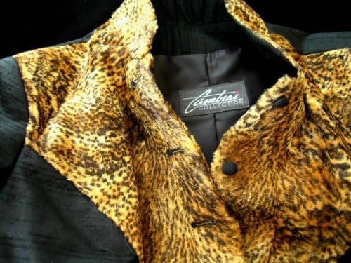 NWT Western Arabian Show Leopard Black Evening Riding Jacket Faux Fur
