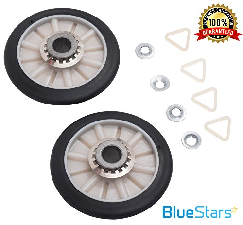 Ultra Durable 349241T Dryer Drum Roller Kit Replacement by Blue Stars - Exact Fit for Whirlpool & Kenmore Dryer - Replaces 349241, 3397588, 3397590, AP3098345