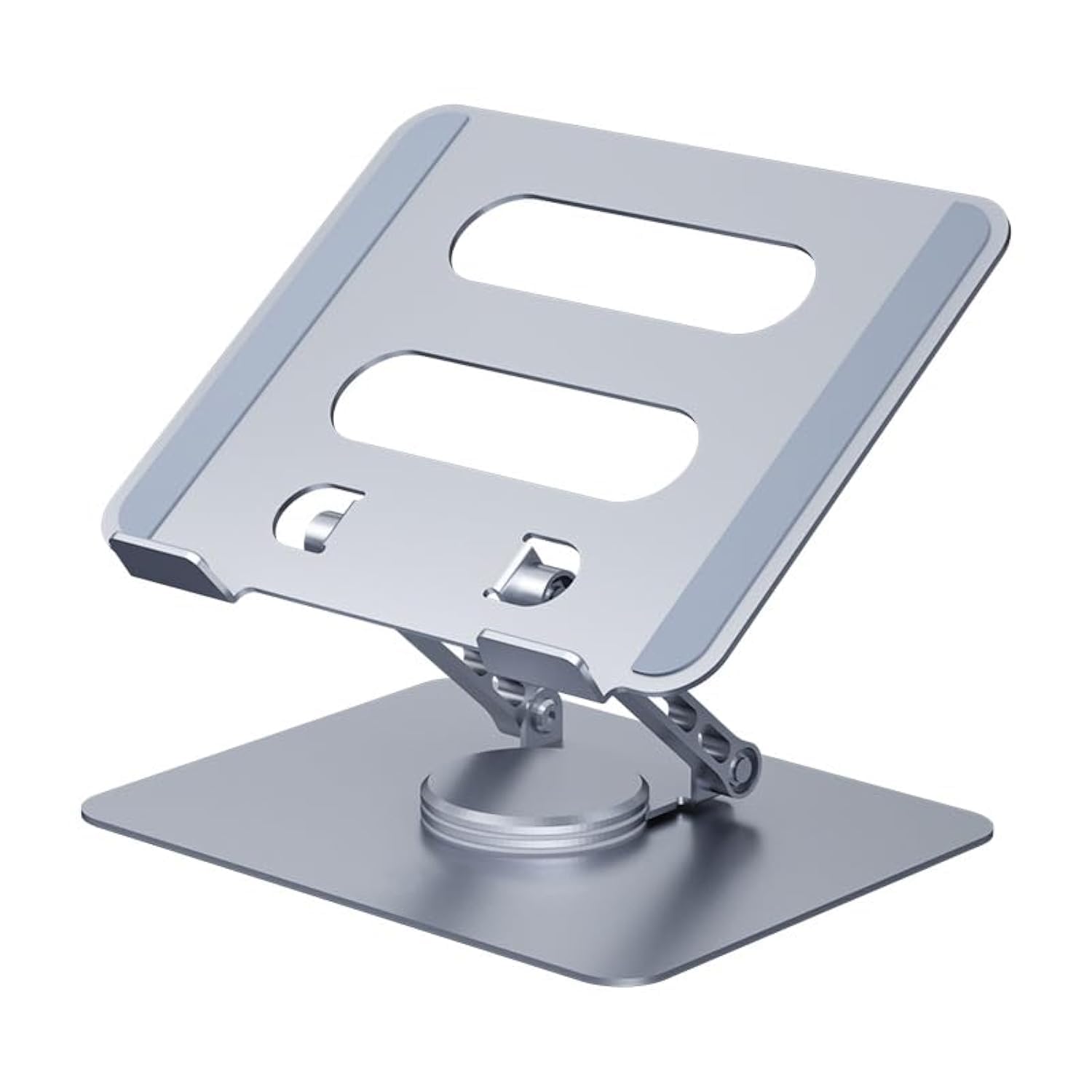 Vortex D086-Silver Ultimate Cutting-edge Durable Convenient Secure Cooling Aluminum 360-degree Effortlessly Rotating flexible desired angle stable portable Laptop/Tablet Stand (Silver)