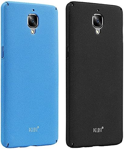 Black/Blue Frosted Matte Hard Shell Slim Sandstone Back Cover Case Skin &amp; Screen Protector for Oneplus 3 Three (Blue)