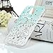 Mavis's Diary S5 Case,Samsung Galaxy S5 G900 Case 3D Handmade Bling Crystal Shiny Rhinestone Diamonds Special Hollow Floral Gradient Pattern Hard PC Cover Clear Case with Flower Dust Plug & Stylus