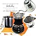 Pour Over Manual Hand Drip Coffee Maker - Glass Carafe Coffeemaker Pot with Stainless Steel Permanent Filter