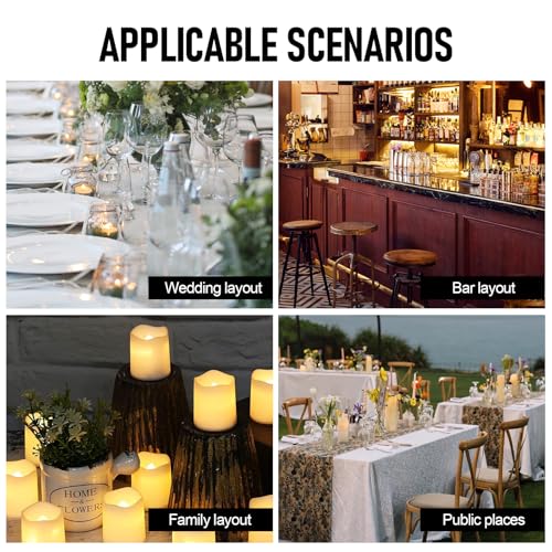 24 Pieces Flickering LED Candles with Realistic Flame Effect, Electric Flameless Small Candle, Flashing Candle Lights for Christmas, Wedding, Easter Decoration