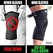 Mava Knee Sleeve - Knee Support With Adjustable Strap -Does Not Roll Down- Compression Knee Brace for Men & Women -Weightlifting, Running, Workout, ACL - Pain Relief - One Piece