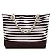 Vera loving Women's Tote Shoulder Bag -Striped Brown