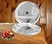 King International Stainless Steel Quarter Pate Set of 6 Mess Trays 7.6'', Stainless steel dinner plate, Great for Camping 19.5 cm, Round Dinner Plates