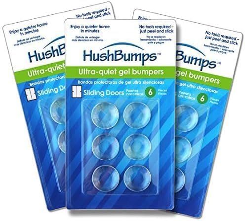 HushBumps Ultra-Quiet, Energy Absorbing Compound Bumpers for Large Cabinets, Sliding & Pocket Doors – 18 Pieces - Multi-Compound Polyurethane Absorbs Shock & Dampens Sound