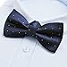 Alizeal Adjustable Neck Men's Pre-tied Bow Ties with Silver Dots-Dark Navy