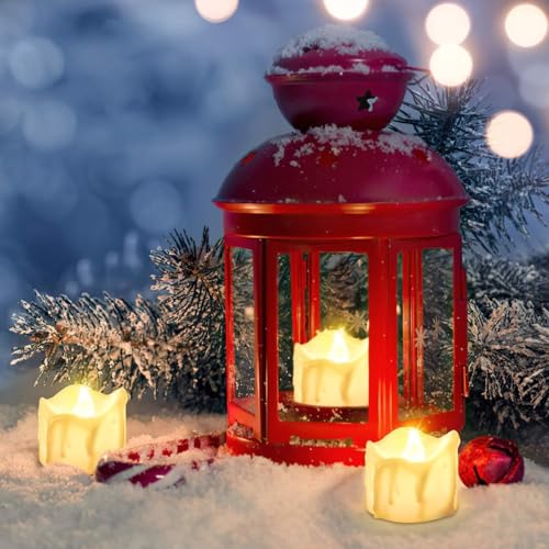 Hazens Led Teelichter Mit Timer 12-Stück | Elektrische Flackernde Mit Timerfunction Flammenlose Kerzen, Automatisch 6 &Amp; 18 Stunden Aus Warm-Weiß