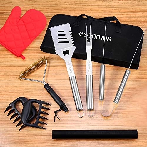 esonmus Kit Barbecue,7 Pcs Ensemble Ustensiles Barbecue en Acier Inoxydable avec Mallette,pour Grillade,Jardin Extérieur,Randonnée et Voyage,Idéal Cadeaux pour Homme Papa - Mes Grillades esonmus Kit Barbecue,7 Pcs Ensemble Ustensiles Barbecue en Acier Inoxydable avec Mallette,pour Grillade,Jardin Extérieur,Randonnée et Voyage,Idéal Cadeaux pour Homme Papa