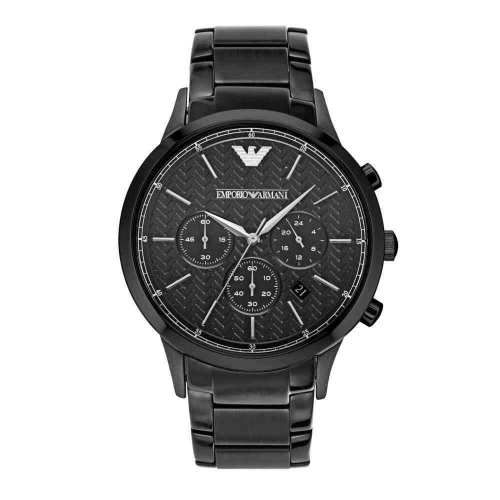 EMPORIO ARMANI Renato Men's Quartz Watch with Black Dial and Black Stainless Steel Bracelet AR2485 — image 1