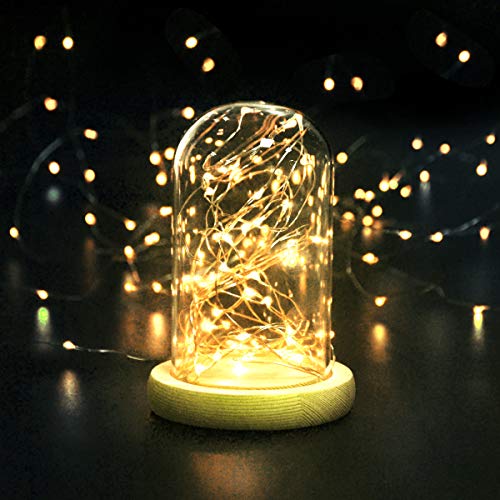 cshare Led Fairy Lights Battery Operated, 1 Pack 16ft/50 LEDs Mini Battery Powered Copper Wire Starry Fairy Lights for Bedroom, Christmas, Parties, Wedding, Centerpiece, Decoration ( Warm White)