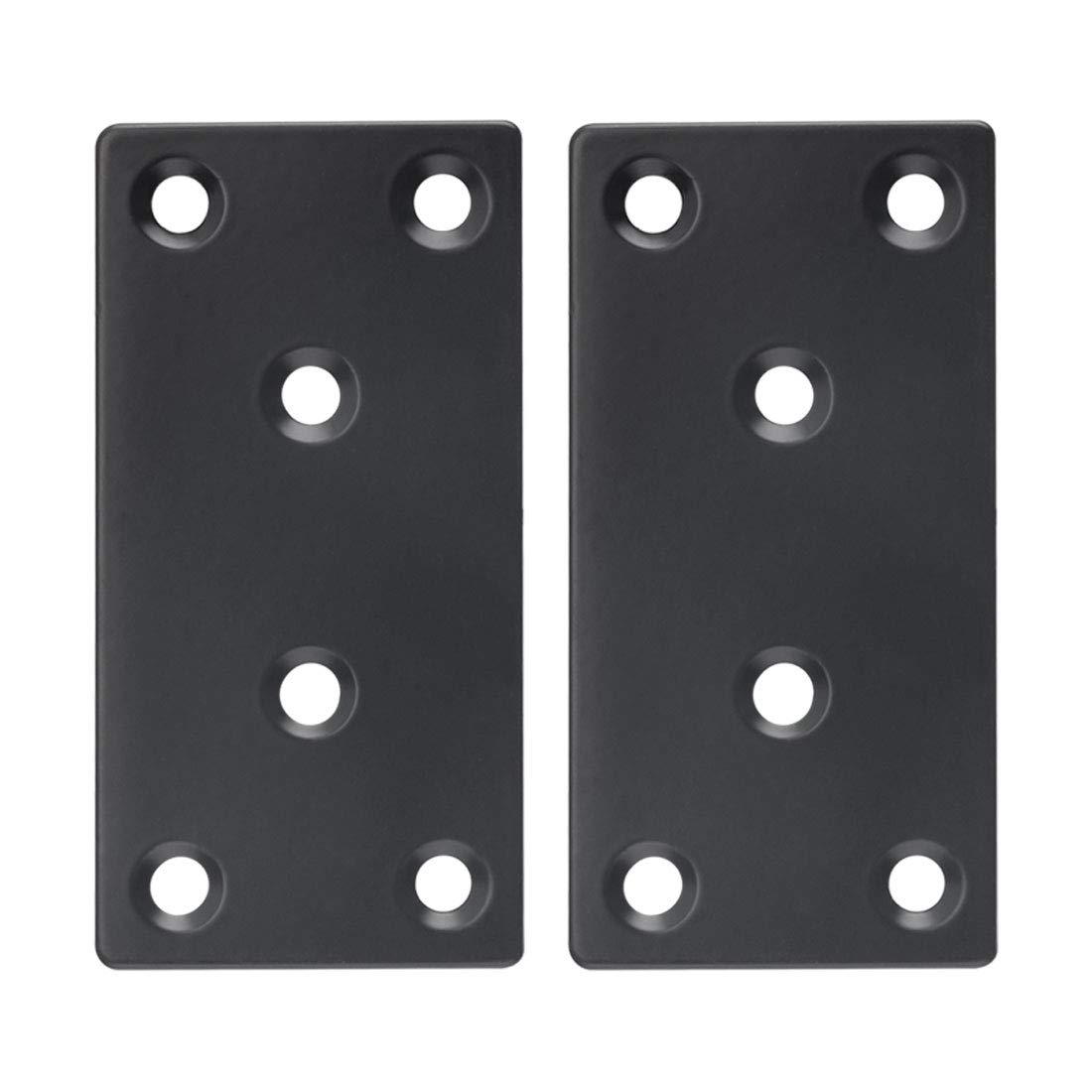 sourcing map Straight Bracket Stainless Steel 80x40mm Flat Brace Corner Fastener Connector with Screws for Mending Plate Board Window Furniture Brackets 2 Pcs