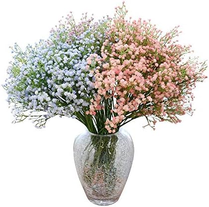 Lvcky Artificial Baby Breath Flowers Fake Wedding Bouquets Gypsophila Arrangements 1.6Feet Office Home Decoration Pack of 8 Mixed Color(Mixed Color)