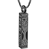 NovaMemo Tree of Life Urn Necklace For Ashes Memorial Bar Cremation Jewelry with Keepsake Urn Memorial Ash Jewelry For Women Men