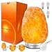 Maymii.Home (8-13 lbs,8-11in) Pink White Himalayan Salt Lamp Lights Air Purifier, Table Lamp Stainless Steel Base Touch Dimmer Switch Control with 1 Salt Night Light, Pack of 2 Salt Candle Holder