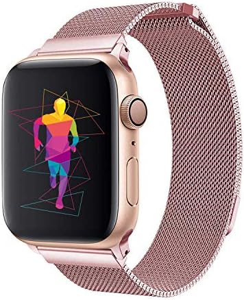 MYFLIR Compatible with Apple Watch Band 38mm 40mm Stainless Steel with iwatch Series 1 Series 2 Series 3 Series 4 with Magnetic Closure Rose Gold