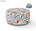 FBTS Prime Inflatable Footstool Ottoman Red and Orange Paisley Round 21x9 Inch Patio Foot Stools and Ottomans Portable Footrest