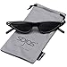 SOJOS Vintage Clout Goggles Cat Eye Retro Sunglasses Small Fashion Rivet Glasses SJ2046 with Black Frame/Grey Lens