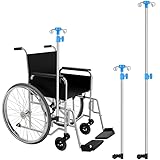 TrelaCo 2 Pcs Portable Iv Pole 4 Hook Height