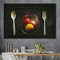 Framed Canvas Wall Art Fruity Citrus Colorful Farmhouse/Country Fruit Group Modern Art Multicolor Photography - 16x24 inches