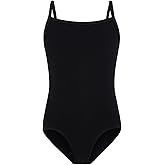 Nokecina Girls Dance Camisole Leotard Pink Black Undergarment Ballet Bodysuits Dancewear for 2-10 Years Old Kids
