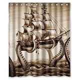 Generic Cool Kraken Octopus Pattern Deep Sea Monster Art Decor Polyester Waterproof Bathroom Curtain 60x72 (Inch)