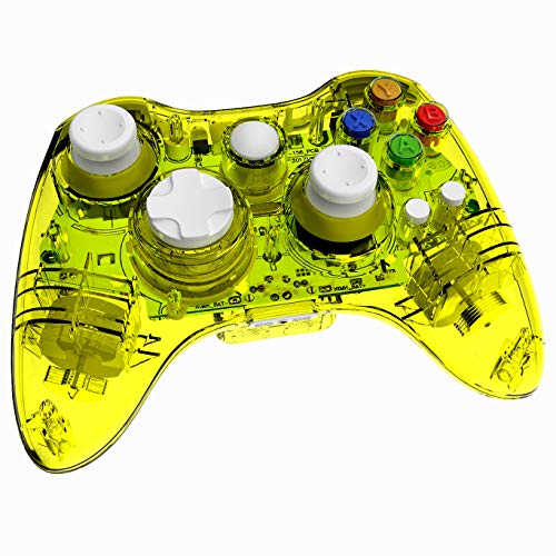 Wireless Xbox 360 Controller Console Double Motor Vibration Wireless Gamepad Gaming Joypad (Yellow) - Thumbnail 4