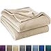 Bare Home Fleece Blanket - Extra Long - Oyster - Lightweight Throw for Bed, Sofa, Couch, Camping, and Travel - Microplush - Ultra Soft Warm Blanket (Twin/Twin XL, Oyster)